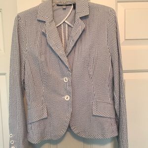 Seersucker Blue & White Blazer